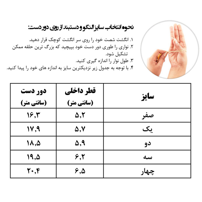 نحوه اندازه گیری سایز النگو 